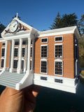 Color Miniature N-Scale Hill Valley Courthouse Built WORKING Clock Tower Deskclock
