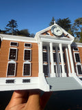 Color Miniature N-Scale Hill Valley Courthouse Built WORKING Clock Tower Deskclock