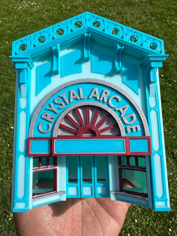 Miniature COLOR HO-Scale Victorian Main Street Crystal Arcade Facade Miniature Built 1:87