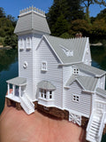 Small Miniature COLOR N-Scale Beetlejuice Maitland House Victorian Mansion Built Assembled