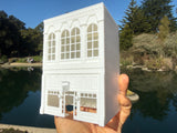 Miniature White HO-Scale Stars Hollow Book Store Store Victorian Built Assembled