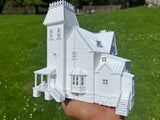 Miniature Opening White HO-Scale Beetlejuice Maitland House Victorian Mansion Built Assembled w/ Hinge