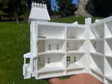 Miniature Opening White HO-Scale Beetlejuice Maitland House Victorian Mansion Built Assembled w/ Hinge