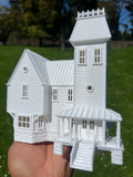 Miniature Opening White HO-Scale Beetlejuice Maitland House Victorian Mansion Built Assembled w/ Hinge