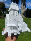 Miniature Opening White HO-Scale Beetlejuice Maitland House Victorian Mansion Built Assembled w/ Hinge