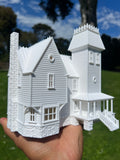 Miniature Opening White HO-Scale Beetlejuice Maitland House Victorian Mansion Built Assembled w/ Hinge