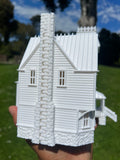 Miniature Opening White HO-Scale Beetlejuice Maitland House Victorian Mansion Built Assembled w/ Hinge