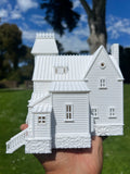 Miniature Opening White HO-Scale Beetlejuice Maitland House Victorian Mansion Built Assembled w/ Hinge