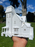 Miniature Opening White HO-Scale Beetlejuice Maitland House Victorian Mansion Built Assembled w/ Hinge