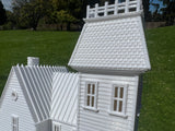 Miniature Opening White HO-Scale Beetlejuice Maitland House Victorian Mansion Built Assembled w/ Hinge