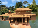 Small Miniature N-Scale Brown World Jungle Navigation Theme Park Attraction Cruise building 1/160