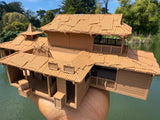 Small Miniature N-Scale Brown World Jungle Navigation Theme Park Attraction Cruise building 1/160