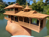 Small Miniature N-Scale Brown World Jungle Navigation Theme Park Attraction Cruise building 1/160