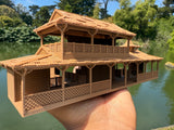 Small Miniature N-Scale Brown World Jungle Navigation Theme Park Attraction Cruise building 1/160