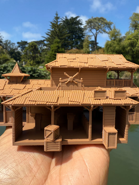 Miniature HO-Scale Brown World Jungle Navigation Theme Park Attraction Cruise building 1/87