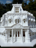 Miniature HO-Scale Victorian World Main Street Crystal Arts Shop Assembled White 1:87 by Gold Rush Bay