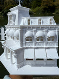 Miniature HO-Scale Victorian World Main Street Crystal Arts Shop Assembled White 1:87 by Gold Rush Bay