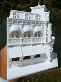 Miniature HO-Scale Victorian World Main Street Crystal Arts Shop Assembled White 1:87 by Gold Rush Bay