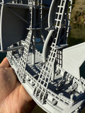 Miniature HO-Scale Sailing Ship Columbia with Sails and Cannons Theme Park