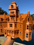 HO-Scale Governor’s Mansion Victorian Second Empire Model Miniature Brown