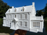 Miniature HO-Scale Amityville Horror House White Supernatural 1:87 by Gold Rush Bay