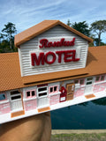 Color HO-Scale Miniature Rosebud Motel Miniature Model Assembled dollhouse 1:87 scale