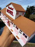 Color HO-Scale Miniature Rosebud Motel Miniature Model Assembled dollhouse 1:87 scale