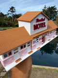 Color HO-Scale Miniature Rosebud Motel Miniature Model Assembled dollhouse 1:87 scale