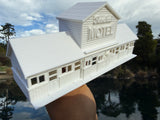 White HO-Scale Miniature Rosebud Motel Miniature Model Assembled dollhouse 1:87 scale