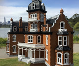 Color HO-Scale Governor’s Mansion Victorian Second Empire Model Miniature Multi-Color
