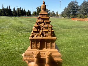 Small Miniature N-Scale Brown Forbidden Temple Adventure Theme Park Attraction building 1/160