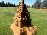 Small Miniature N-Scale Brown Forbidden Temple Adventure Theme Park Attraction building 1/160