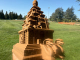 Small Miniature N-Scale Brown Forbidden Temple Adventure Theme Park Attraction building 1/160