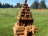 Small Miniature N-Scale Brown Forbidden Temple Adventure Theme Park Attraction building 1/160