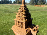 Small Miniature N-Scale Brown Forbidden Temple Adventure Theme Park Attraction building 1/160