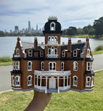 Color HO-Scale Governor’s Mansion Victorian Second Empire Model Miniature Multi-Color