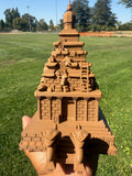 Miniature HO-Scale Brown Forbidden Temple Adventure Theme Park Attraction building