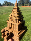 Miniature HO-Scale Brown Forbidden Temple Adventure Theme Park Attraction building
