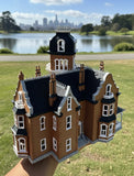 Color HO-Scale Governor’s Mansion Victorian Second Empire Model Miniature Multi-Color