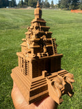 Miniature HO-Scale Brown Forbidden Temple Adventure Theme Park Attraction building