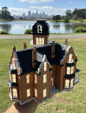 Color HO-Scale Governor’s Mansion Victorian Second Empire Model Miniature Multi-Color