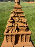 Miniature HO-Scale Brown Forbidden Temple Adventure Theme Park Attraction building