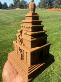 Miniature HO-Scale Brown Forbidden Temple Adventure Theme Park Attraction building