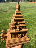 Miniature HO-Scale Brown Forbidden Temple Adventure Theme Park Attraction building