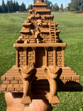 Miniature HO-Scale Brown Forbidden Temple Adventure Theme Park Attraction building
