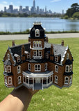 Color HO-Scale Governor’s Mansion Victorian Second Empire Model Miniature Multi-Color