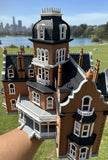 Color HO-Scale Governor’s Mansion Victorian Second Empire Model Miniature Multi-Color