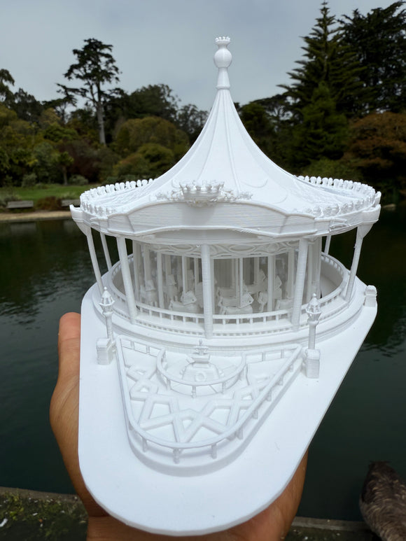 Miniature King Carousel Fantasy Miniature White N-Scale Fantasy Theme Beauty!