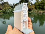 Miniature N-Scale Victorian World Main Street Emporium Shop 2 Assembled White 1:160 by Gold Rush Bay