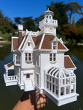 COLOR Miniature HO Scale Practical Witch Magic Victorian House Built 1:87